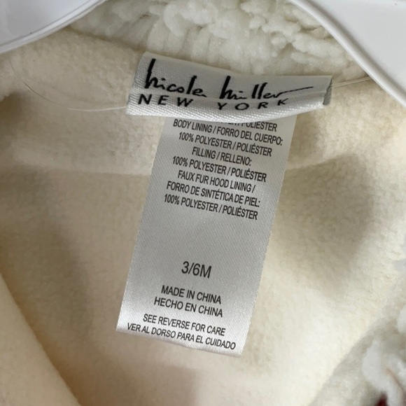 NWT Nicole Miller New York- Hooded Snowsuit One Piece Pink Floral 3/6M - Picture 8 of 16